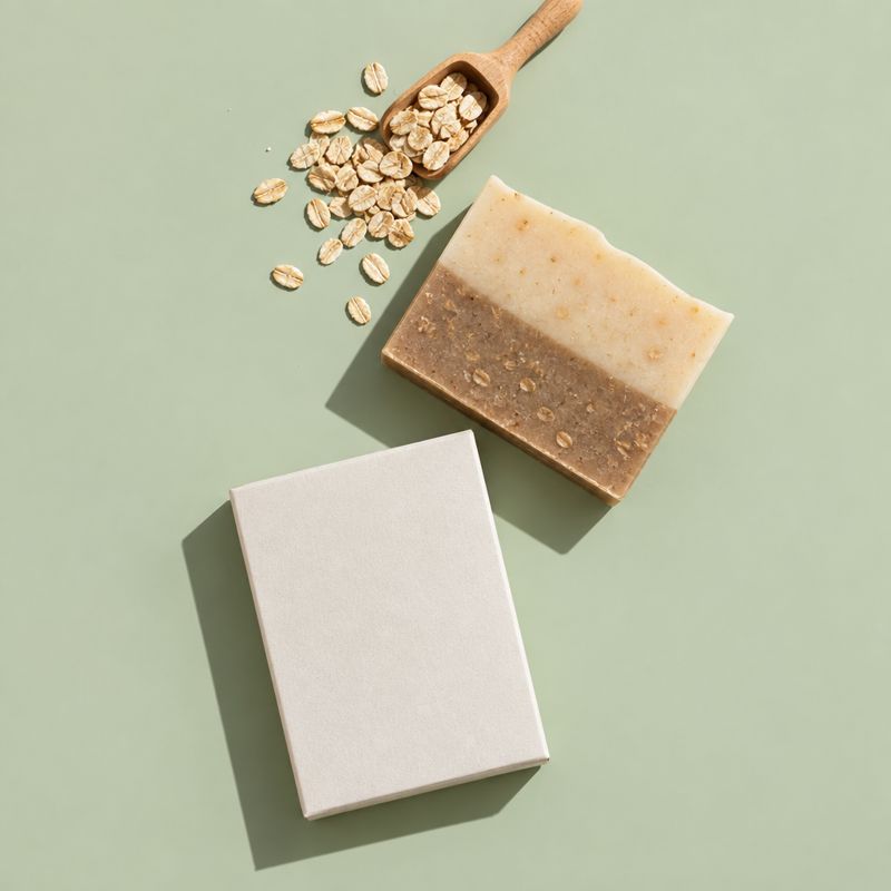 Bath bar and ceramic dish from above
